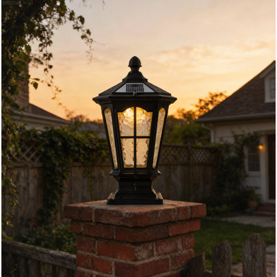 European Vintage Outdoor Post Light with Included LED Bulb Black
