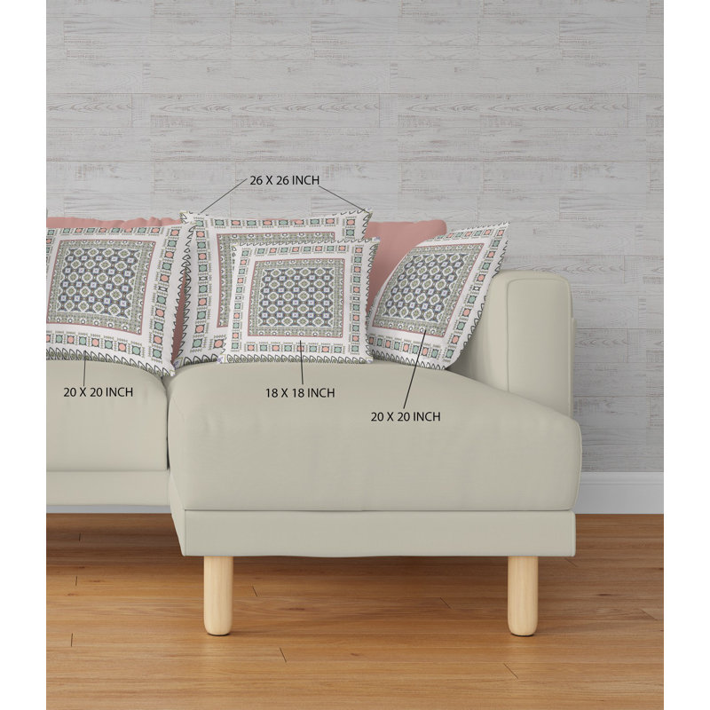 Coussin décoratif 20 po x 20 po Broadcloth Floral, Motif floral bleu/blanc