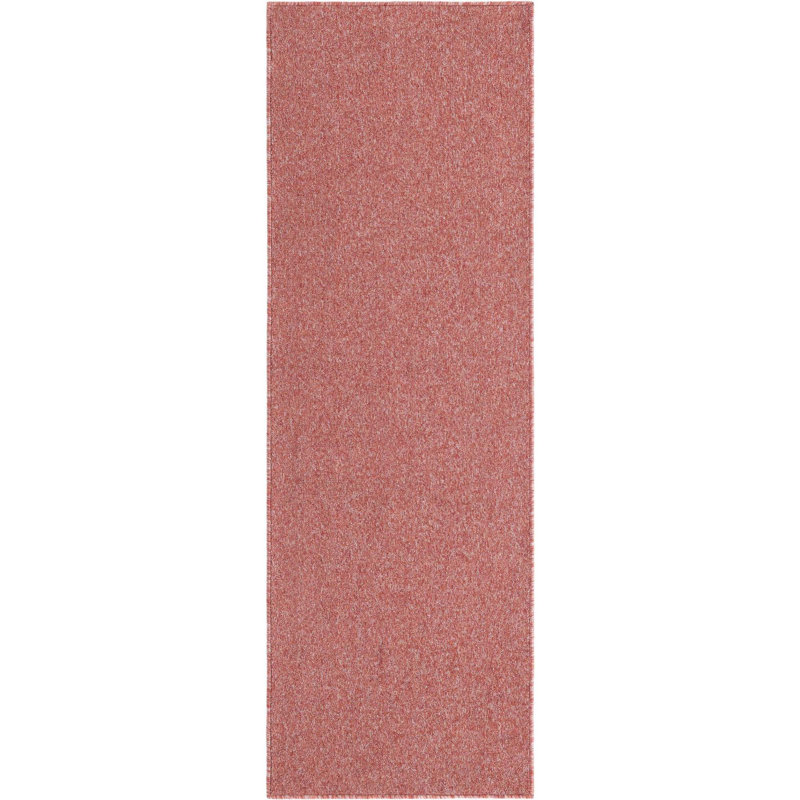 Everyday Solid Machine Woven / Power Loomed Performance Rust Red Rug, Runner 2' x 6'