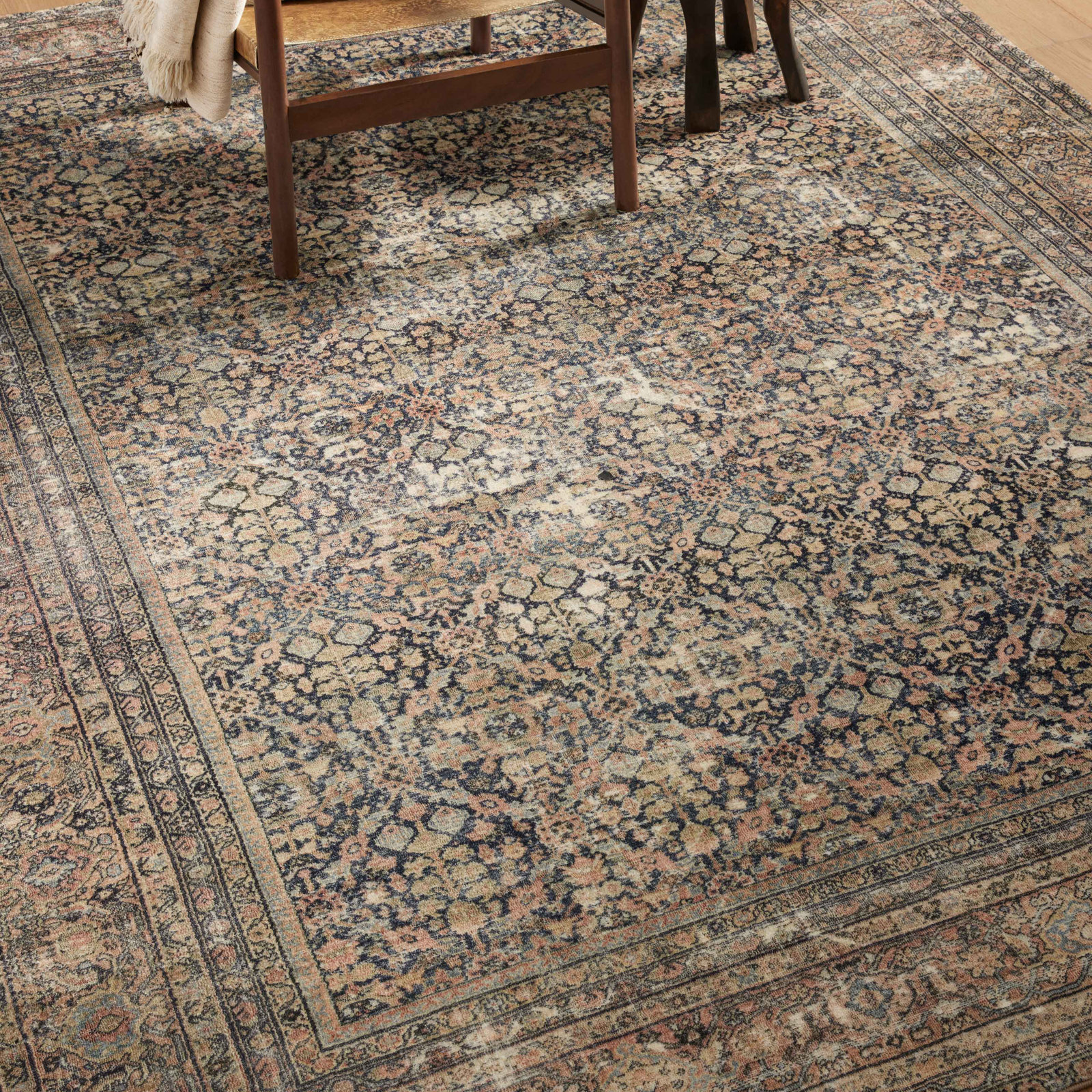 Amber Lewis x Loloi Morgan Denim/Multi Rug, Rectangle 9'6" x 13'6"
