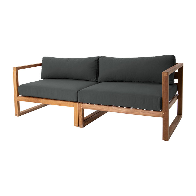 Jalyric 84'' Teak Outdoor Sofa, Coal