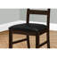 Chaises de salle à manger transitionnelles (2), hauteur 37 po, revêtement en similicuir noir, structure en bois massif brun, pour la cuisine et les pièces