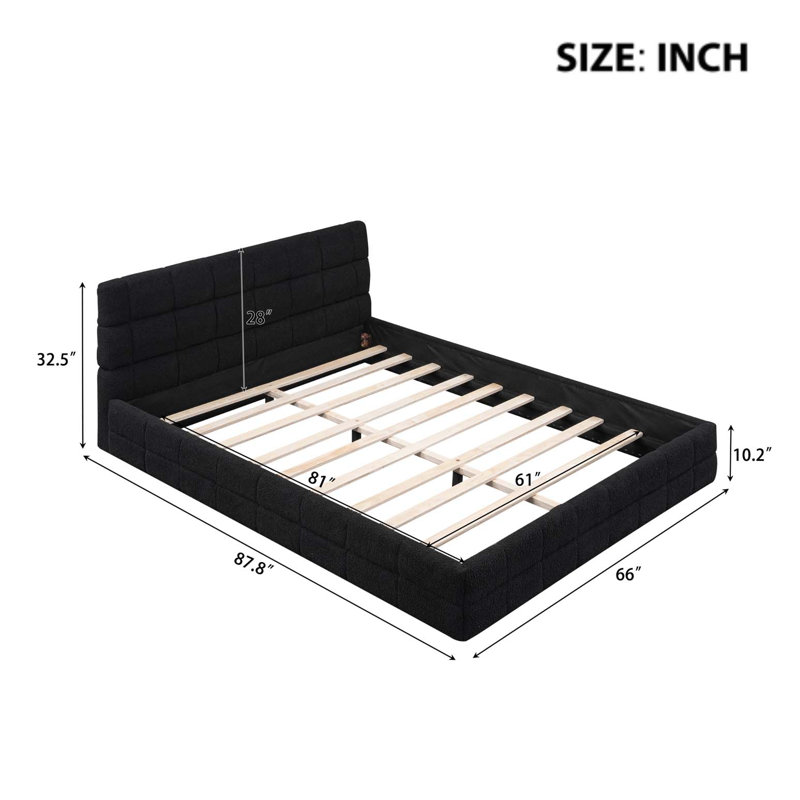 Grand lit plateforme tapissier