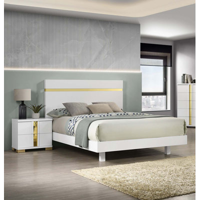 Ensemble de chambre à coucher 3 pièces avec tables de chevet 2X DEL