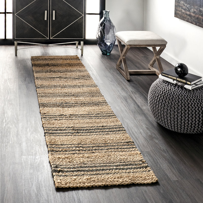 Tapis rayé en jute Natural Sycamore, Tapis de couloir 2 pi x 8 pi