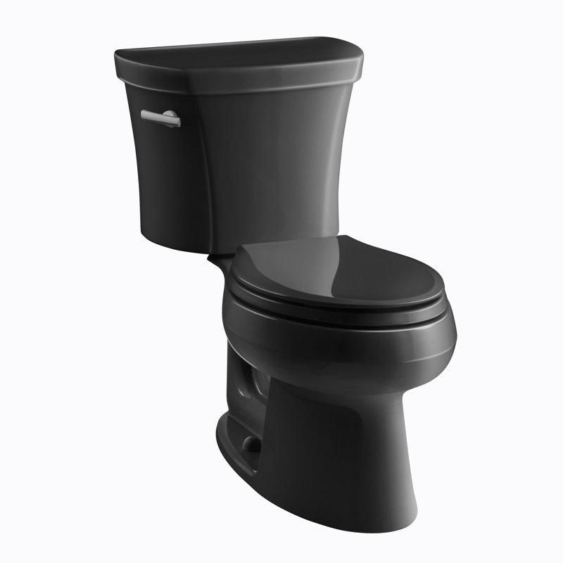 WellworthÂ 1.28 GPF Water Efficient Elongated Two-Piece toilet (Seat Not Included), Black Black