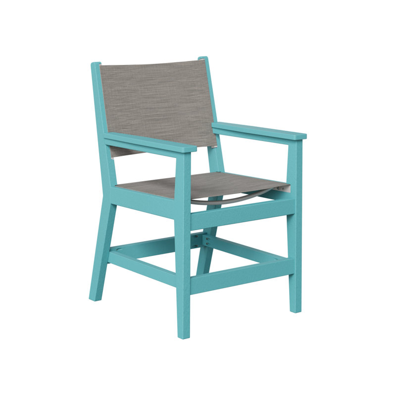 Chaise de salle à manger berlinoise Berlin, Mica perle, Bleu tropical Aruba