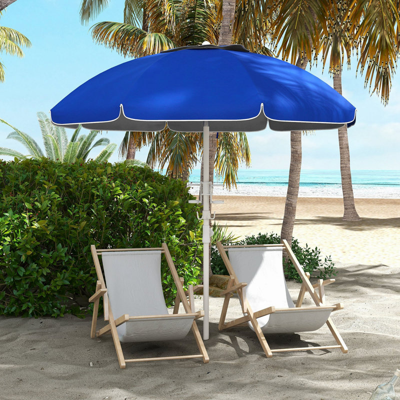 Parasol de plage portatif Outsunny, Bleu