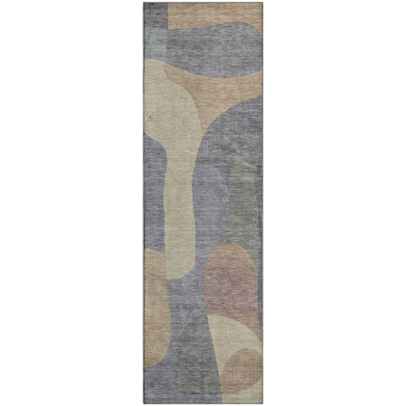 Premium Machine Washable Mayfield AMF1867 Abstract Rug, Runner 2'3" x 7'6"
