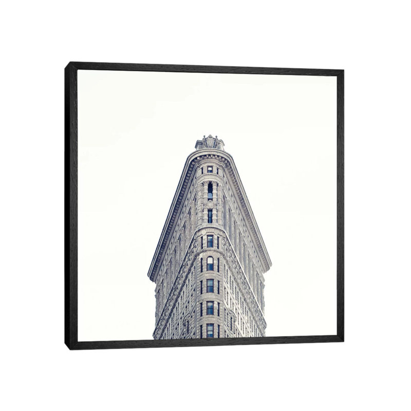 Flat Iron 1 Piece Wall Art on Canvas, 93.98 cm H x 93.98 cm W, Black Framed
