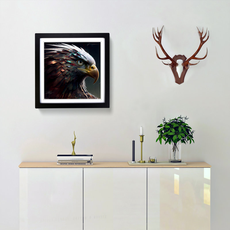 Single Picture Frame Print on Wood, Black