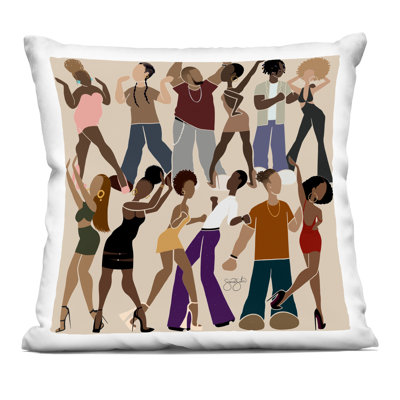 Peace & Rhythm Dancers Decorative Printed Throw Pillow design by Sierra Siler