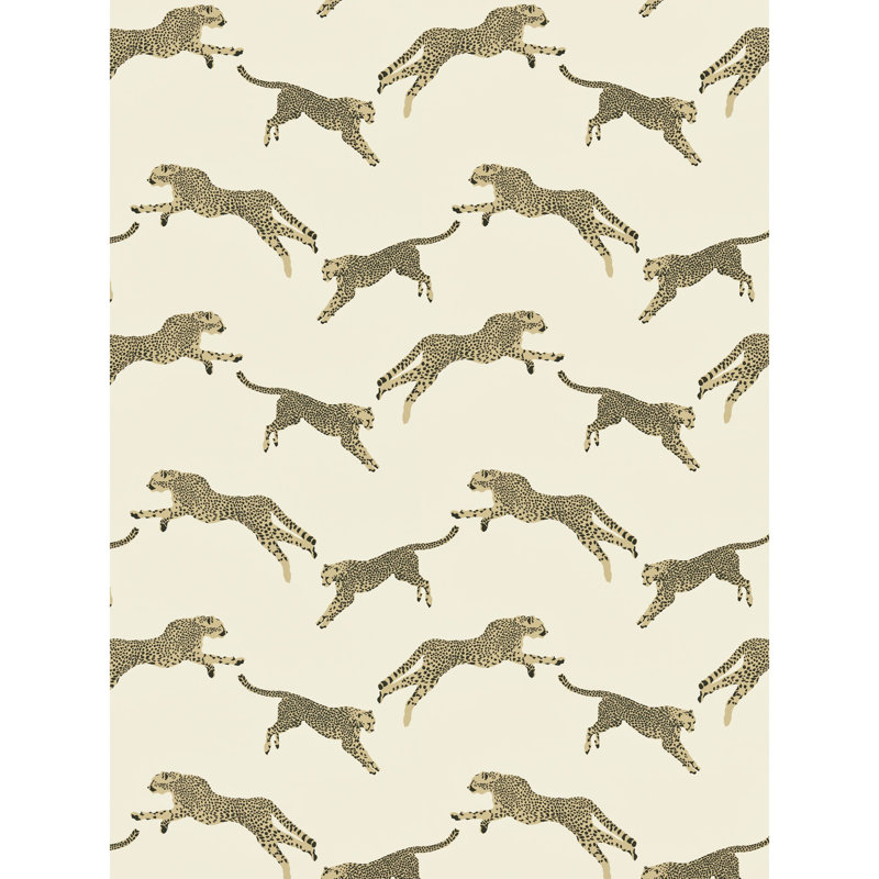 Leaping Cheetah Fabric, Dune