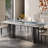 63" Modern Glossy Dining Table, Crystal Stone Double-Layer Top with Stainless Steel Base, Seats 4-6