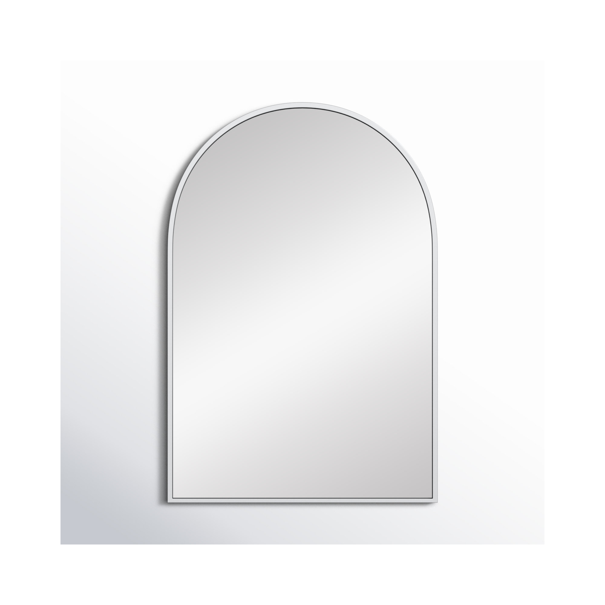 Sabine Metal Arch Wall Mirror, 40" x 27", Silver