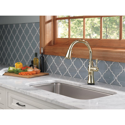 Cassidy Pull Down Touch Single Handle Kitchen Faucet with Side Spray