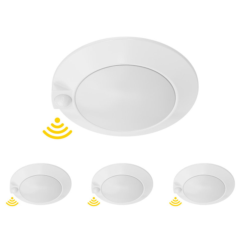 LED Flush Mount Disk light with motion sensor, 1.22" H X 6.81" W X 6.81" D, 10