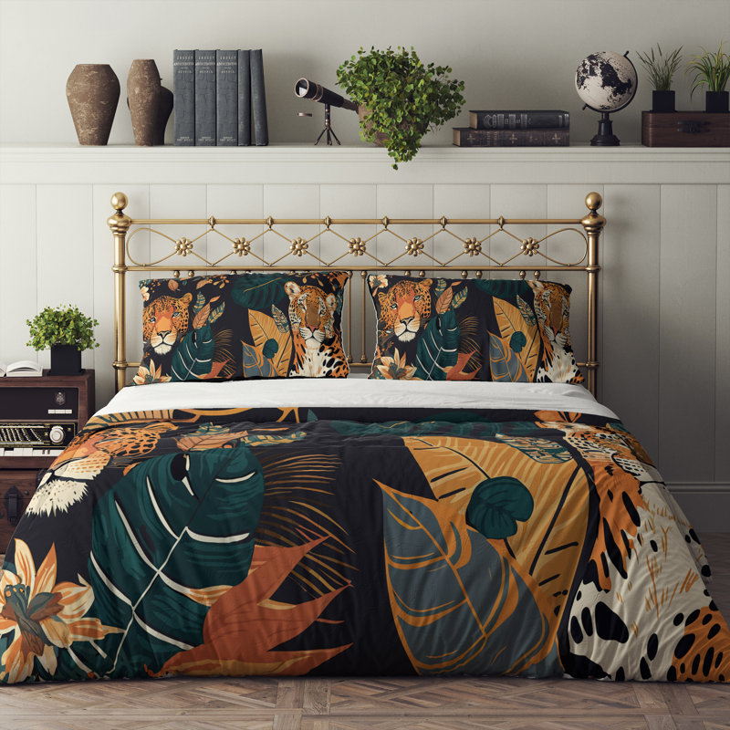 Animal Print Duvet Cover, King Duvet Cover + 2 King Shams
