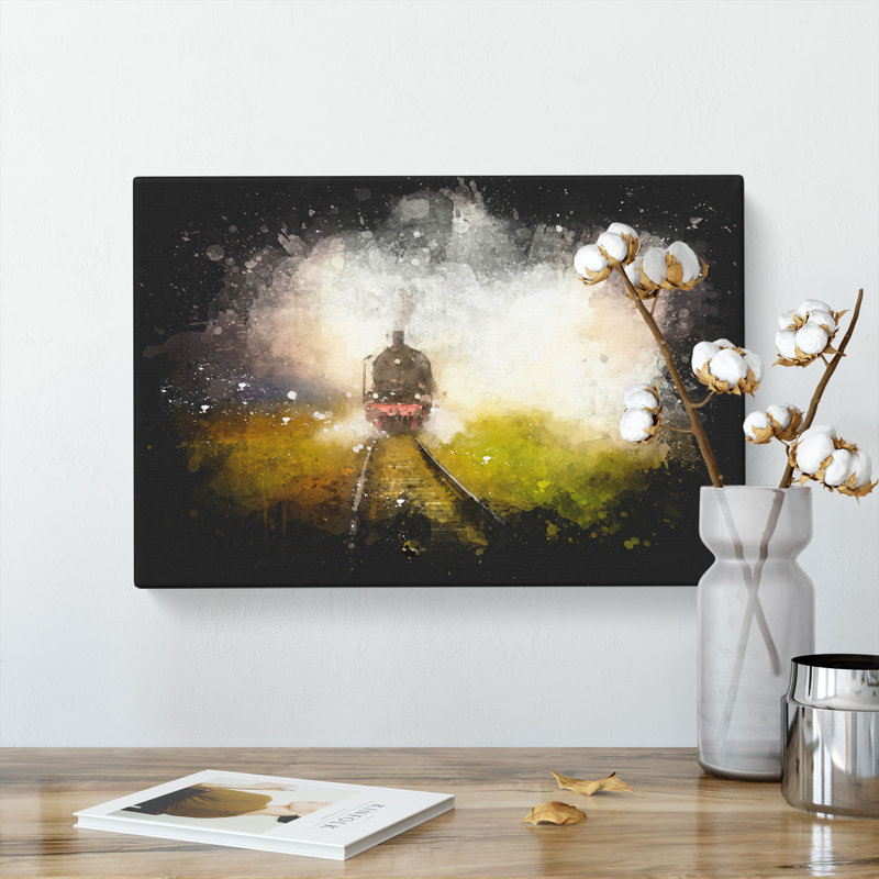 Steam Train upon the Tracks - Wrapped Canvas, 40cm H x 60cm W x 4cm D