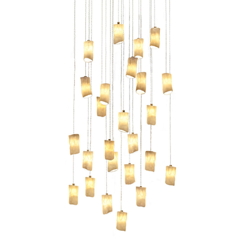 Lustre rond en porcelaine 25 lumières Amorphic