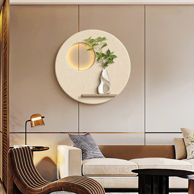 Art mural rond moderne en grès pour le salon, la chambre à coucher, la cuisine et la salle à manger