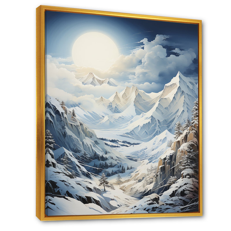 Majestic Mountain Peaks I, Cadre flottant doré, 20" H x 12" W