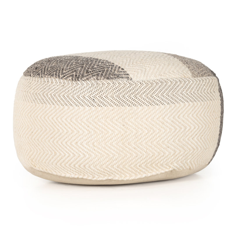 Color Block Round Pouf