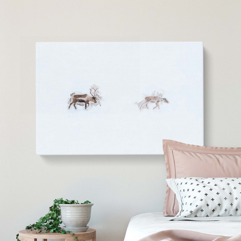 Deer Reindeer in Abstract - Wrapped Canvas, 35cm H x 50cm W x 3cm D