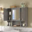 Armoire à pharmacie murale 35 po x 28 po avec miroir et tablettes ouvertes, solution de rangement moderne pour les petits espaces-423477146