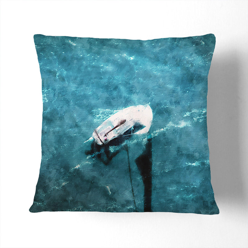 Scow Boat out Sailing Scatter Cushion, Stone, 55cm H x 55cm W x 20cm D