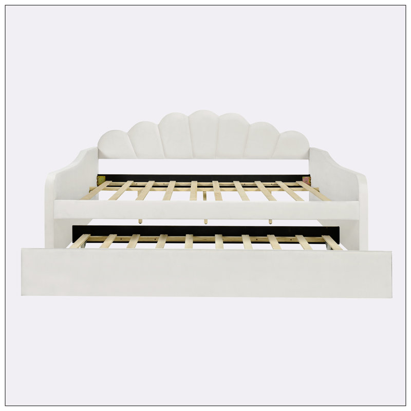 Bed with Trundle, White