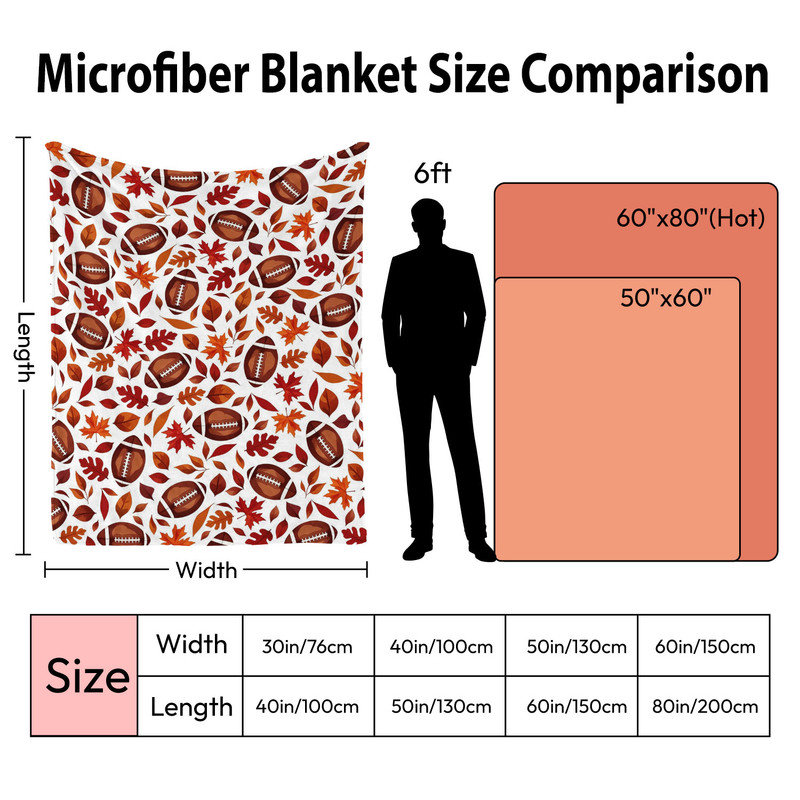 Throw Blanket, Football Autumn Leaves