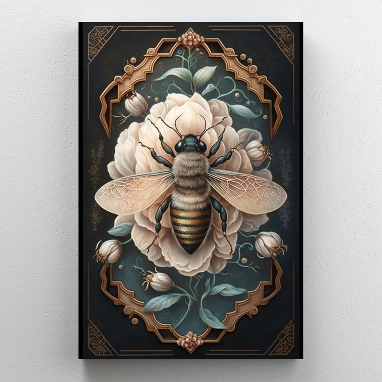 Magnolias and Bee - Wrapped Canvas Graphic Art