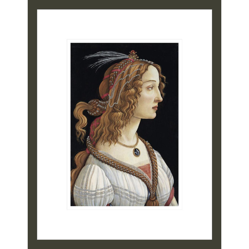 Portrait of Simonetta Vespucci as a Nymph par Sandro Botticelli - Estampe numérique encadrée, H 16,75 po x l 13,03 po