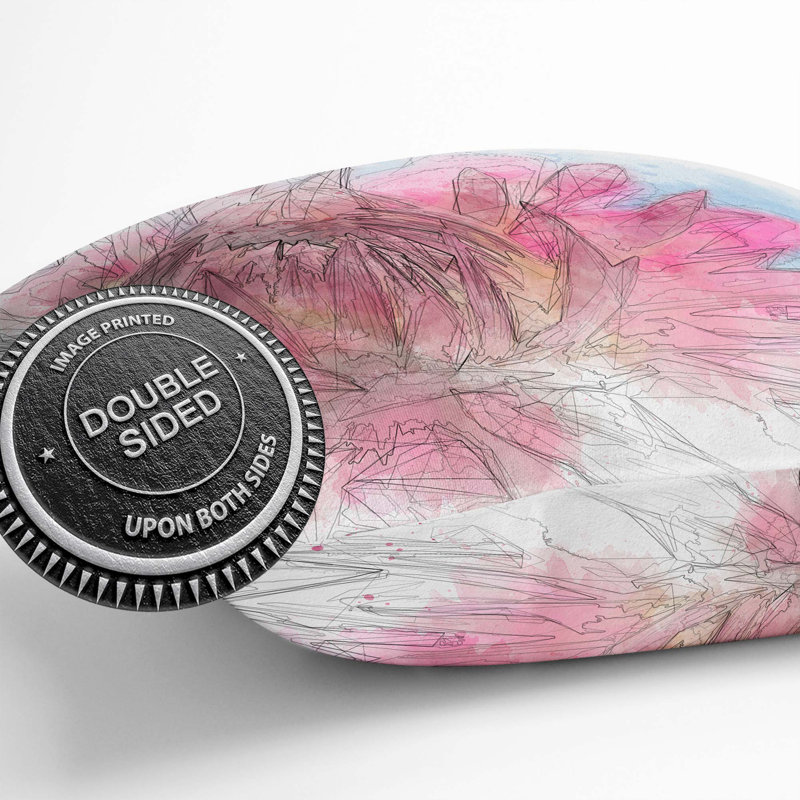 Pink Flower Cushion with Filling, 55cm H x 55cm W x 20cm D
