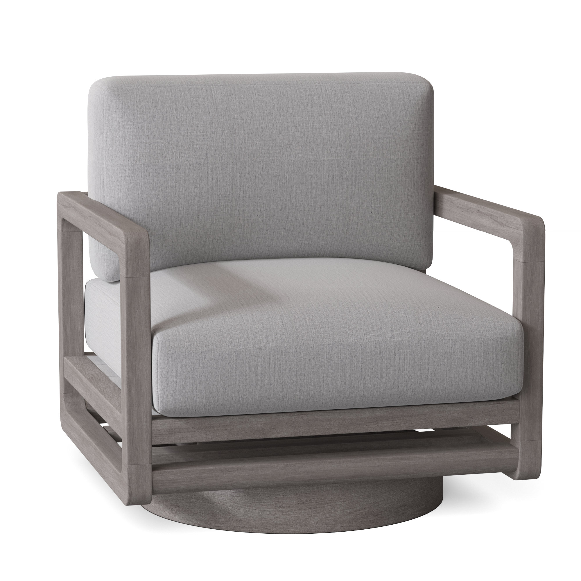 Tanah Teak Swivel Patio Chair with Cushions, Canvas Granite Sunbrella® Canvas