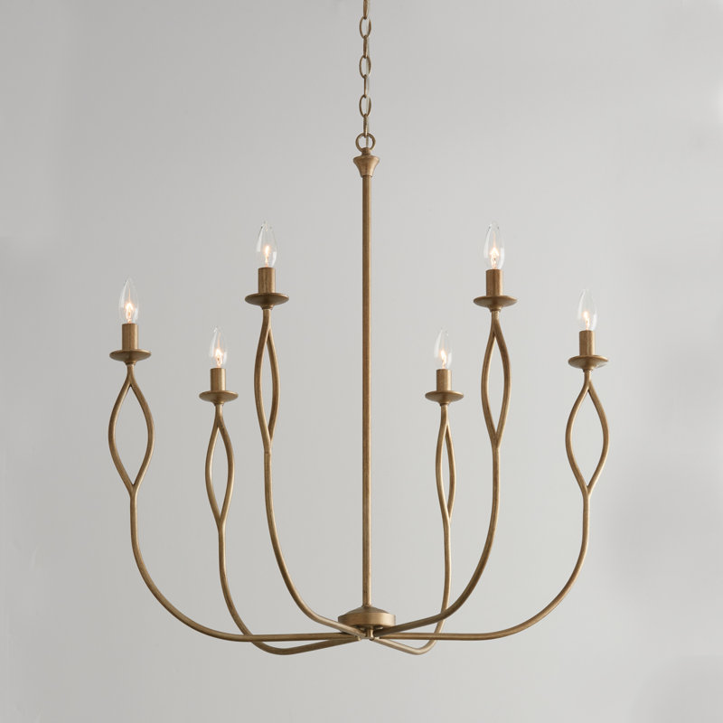 Cohen 6 - Light Steel Dimmable Chandelier