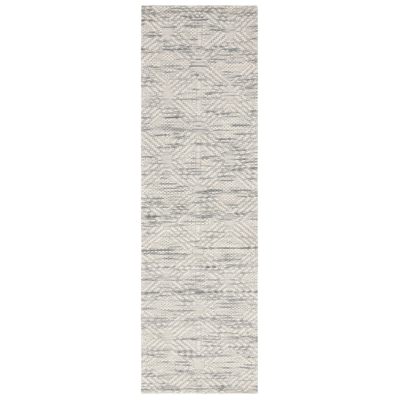 Arnetria Hand Loomed Wool And Cotton With Latex Geometric Rug, Runner 2'3" x 8'