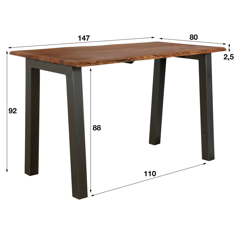 Disalvo Acacia Rectangular Wood Top Dining Table