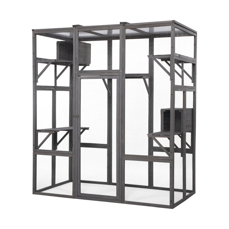 Très grande cage à chat - Gris