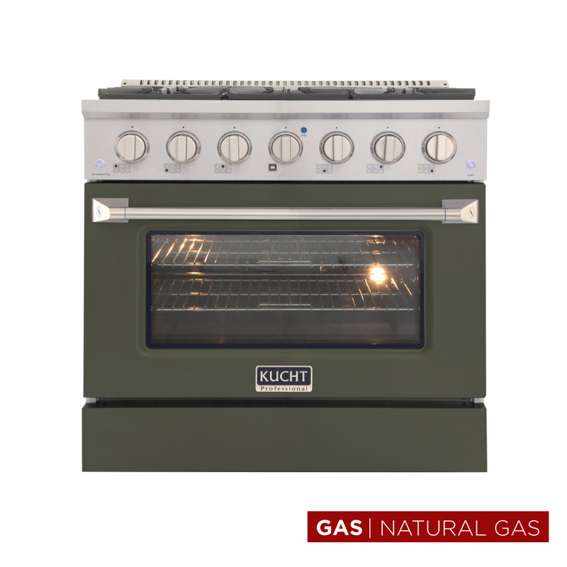 36" 5.2 Cu. Ft. Freestanding Gas, Natural Gas, Olive Green