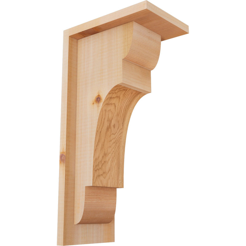 New Brighton Corbel avec plaque arrière, H 16 po x l 5,5 po x P 8 po, Cèdre rouge, Lisse