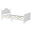 Lit plateforme simple en bois avec tête de lit et pied de lit, structure en bois massif, blanc-689613921-689613920