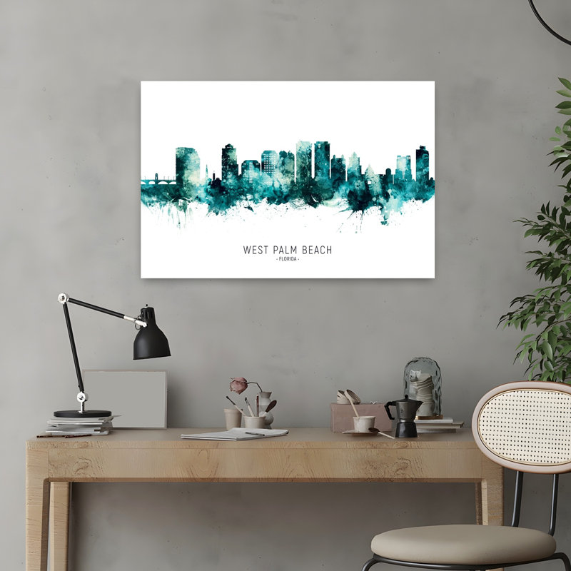 Abstract West Palm Beach City by Michael Tompsett - Wrapped Canvas Print, 60.96 cm H x 40.64 cm W