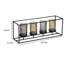 Porte-bougie 4 pots Mev, verre brun gris, cadre en fer noir 16 pouces
