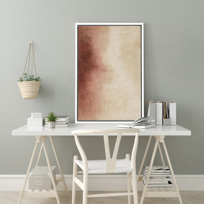 Pink and Beige Abstract Gradient Art – Pictures Framed Canvas Print Wall Art