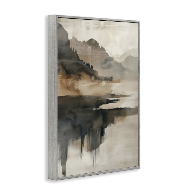Giclée encadrée de montagne à couches superposées, design par LSR Creative Studio, Estampe numérique Farmhouse