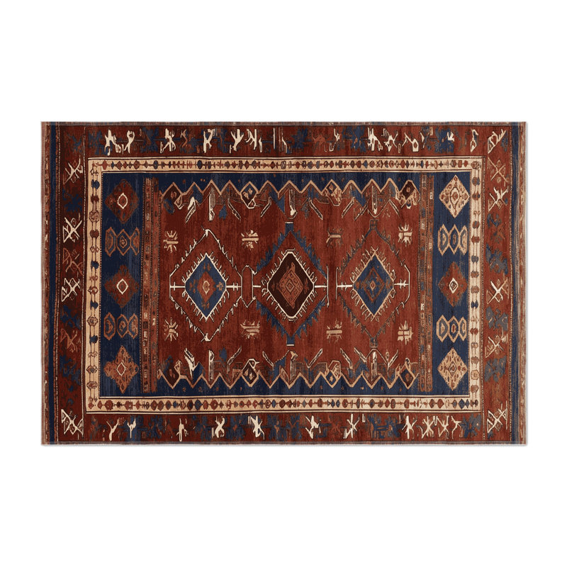Tapis turc intérieur et extérieur brun, Rectangulaire 2 pi x 3 pi