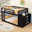 Lit superposé multifonctionnel en bois avec tiroirs et tablettes de rangement-726015995-726015988
