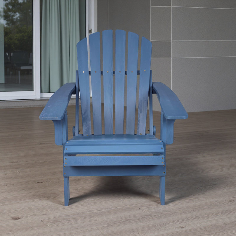 Oversized Hemlock Wood Adirondack Chair with Pre-Assembled Backrest & Seat – Folding Outdoor Patio Chair for Garden, Pool, Firepit (Supports 330 lbs)